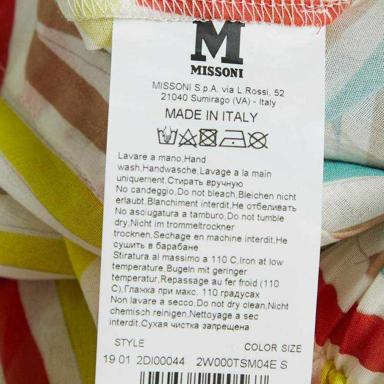 Pre Owned M Missoni Multicolor Printed Cotton Palazzo Pants S