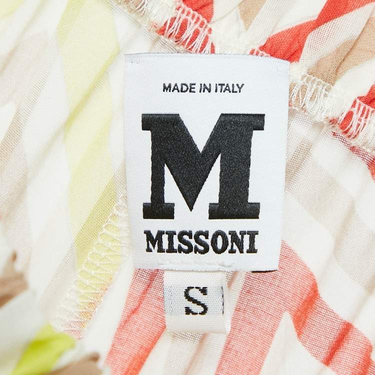 Pre Owned M Missoni Multicolor Printed Cotton Palazzo Pants S