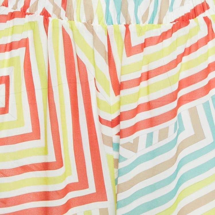 Pre Owned M Missoni Multicolor Printed Cotton Palazzo Pants S
