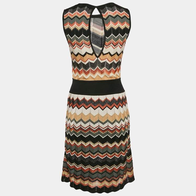 Pre Owned M Missoni Multicolor Patterned Lurex Knit Sleeveless Short Dress S