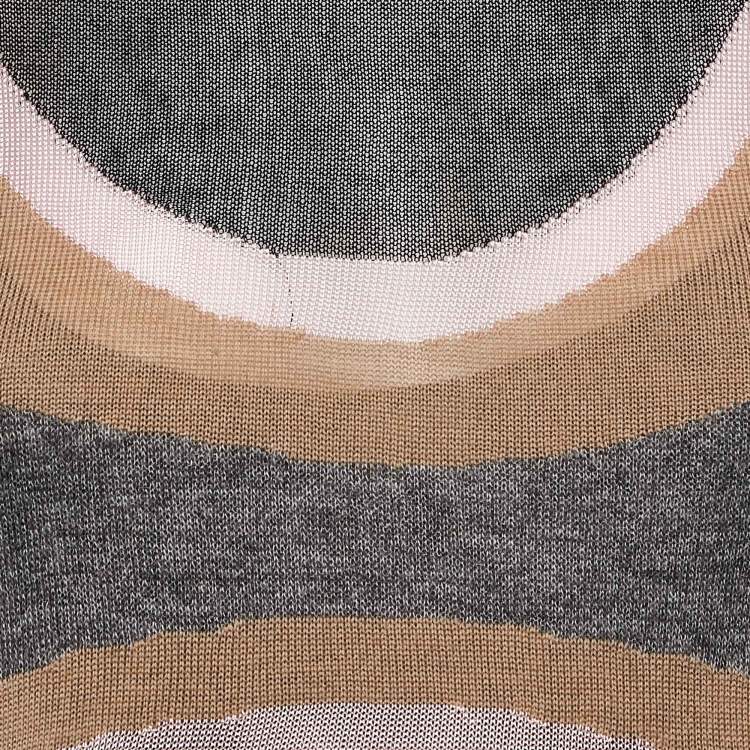 Pre Owned M Missoni Multicolor Pattern Wool Blend Knit Knee-Length Dress S