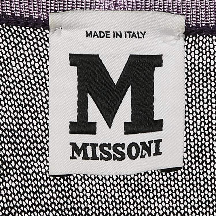 Pre Owned M Missoni Multicolor Pattern Wool Blend Knit Knee-Length Dress S