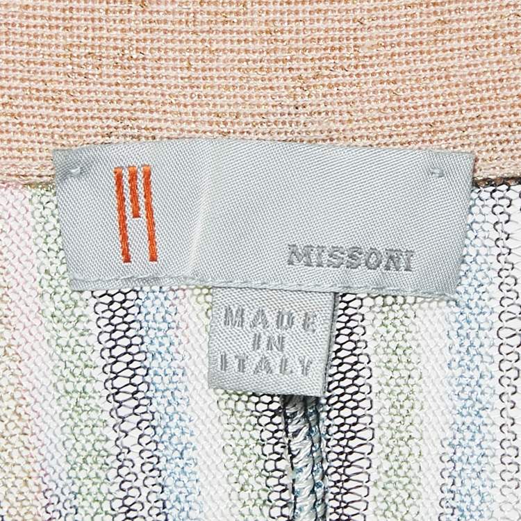 Pre Owned M Missoni Multicolor Patterned Lurex Knit Full Sleeve Midi Dress S