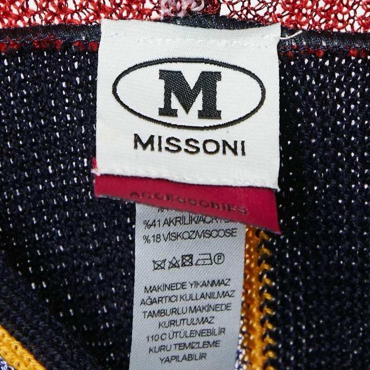 Pre Owned M Missoni Multicolor Wool Blend Knit Fringed Poncho ONE SIZE
