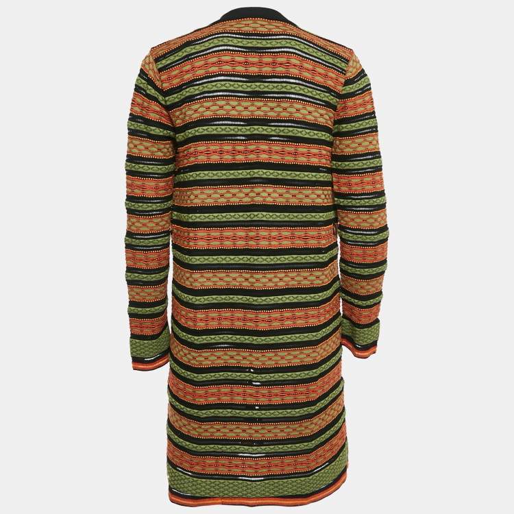 Pre Owned M Missoni Multicolor Patterned Knit Long Cardigan M