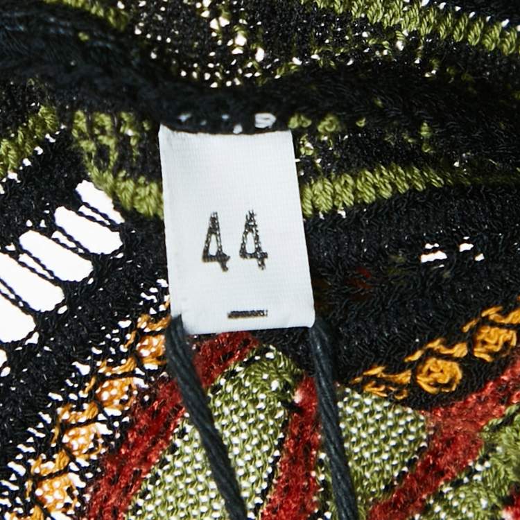 Pre Owned M Missoni Multicolor Patterned Knit Long Cardigan M