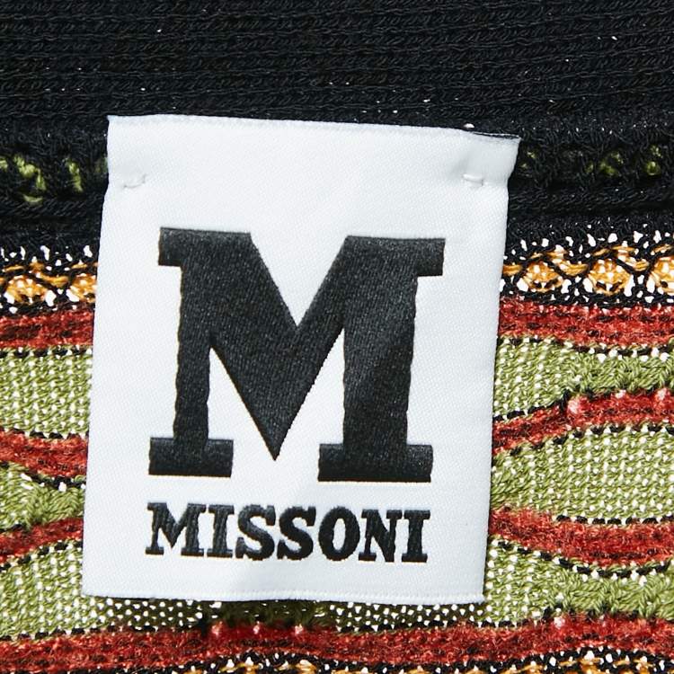 Pre Owned M Missoni Multicolor Patterned Knit Long Cardigan M