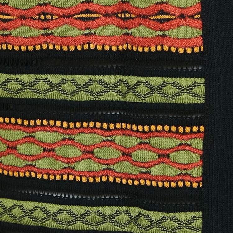 Pre Owned M Missoni Multicolor Patterned Knit Long Cardigan M