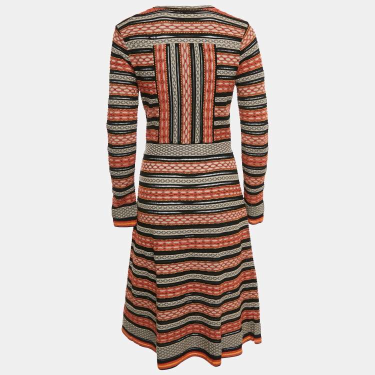 Pre Owned M Missoni Multicolor Patterned Knit Midi Dress M