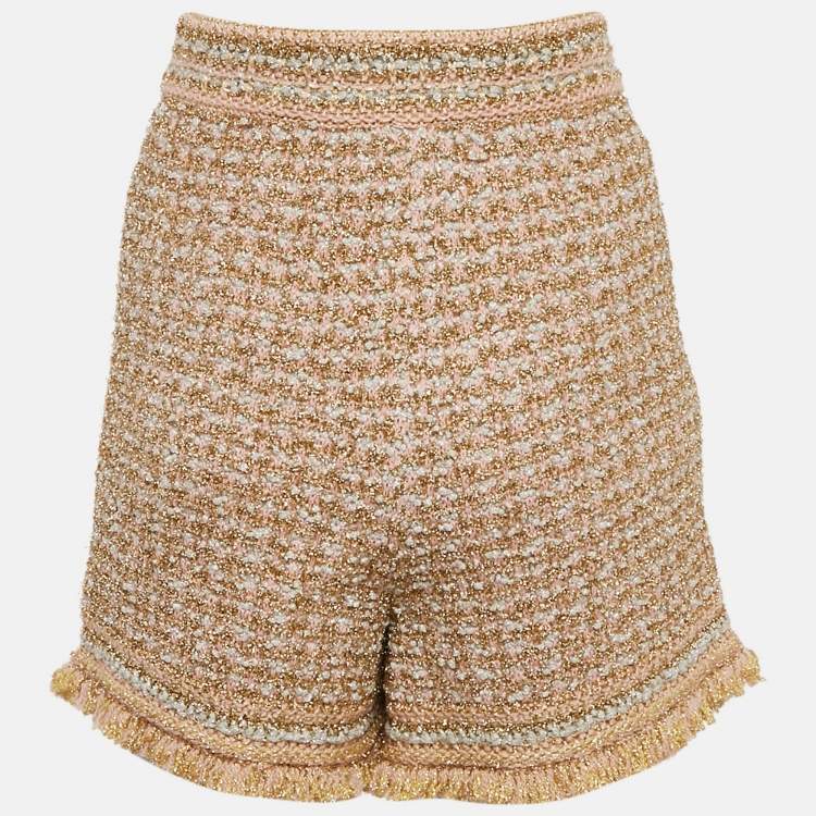 Pre Owned M Missoni Gold/Pink Lurex Tweed Shirt S
