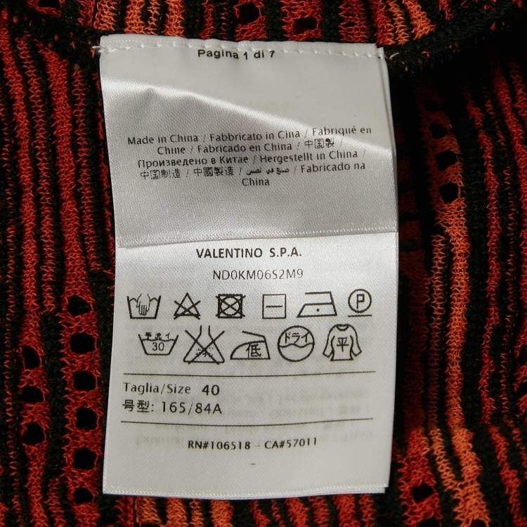Pre Owned M Missoni Orange/Multicolor Patterned Wool Blend Knit Sleeveless Top S