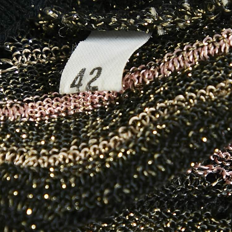 Pre Owned M Missoni Black/Gold Lurex Knit Mini Dress M