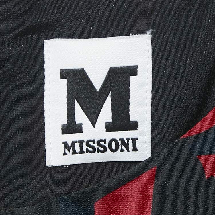 Pre Owned M Missoni Red Printed Silk Shift Mini Dress M