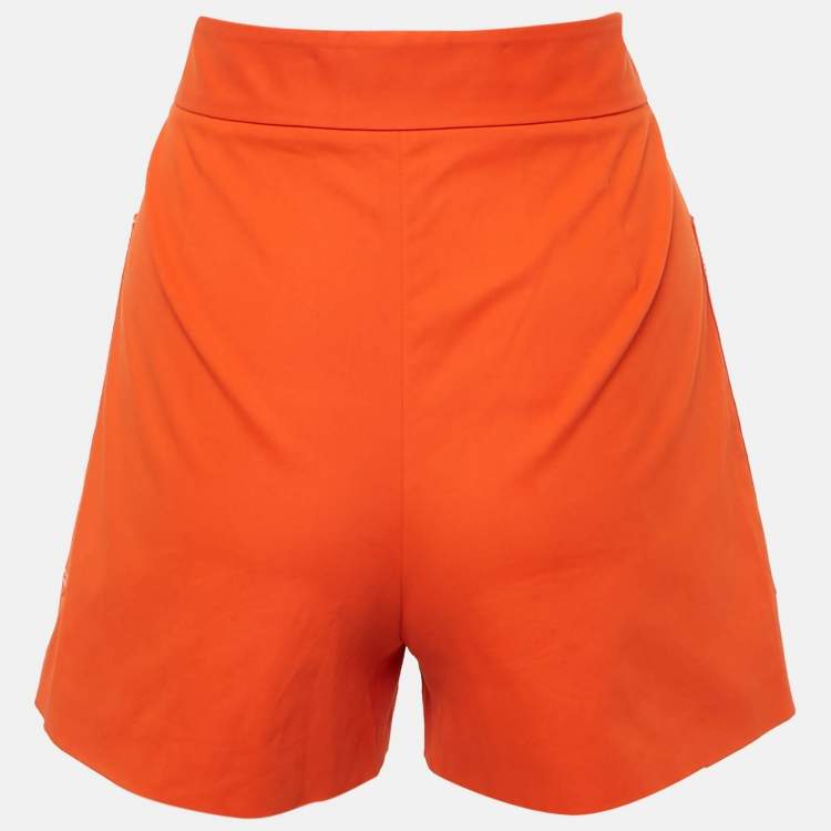 Pre Owned M Missoni Orange Cotton Pocket Detail Shorts S