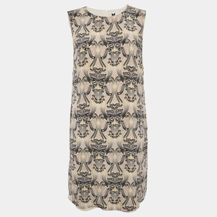 Pre Owned M Missoni Pink Printed Silk Sleeveless Mini Dress L