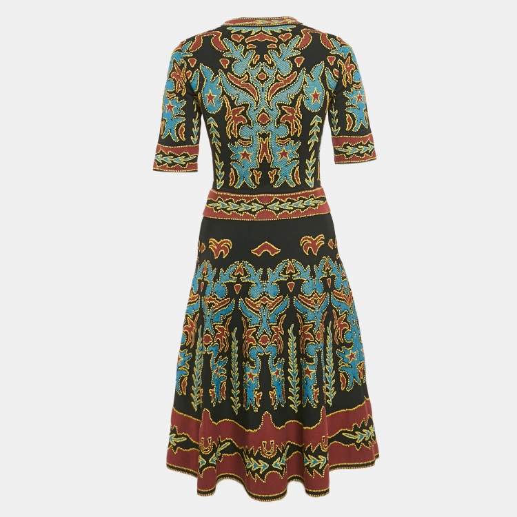 Pre Owned M Missoni Multicolor Patterned Knit Midi Dress M
