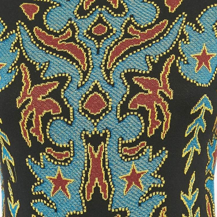 Pre Owned M Missoni Multicolor Patterned Knit Midi Dress M