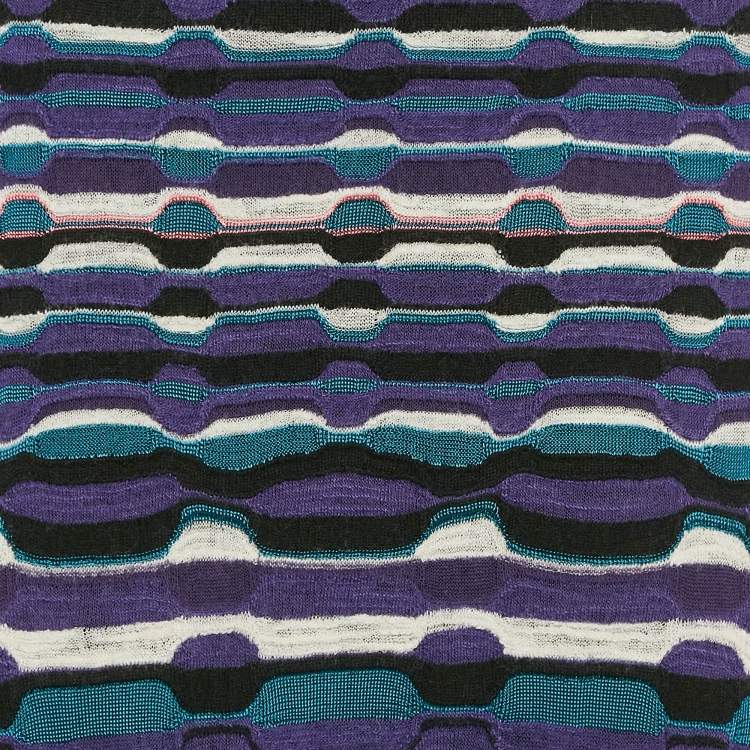 مملوكة مسبقًا M Missoni Purple Striped Knit Maxi Skirt M