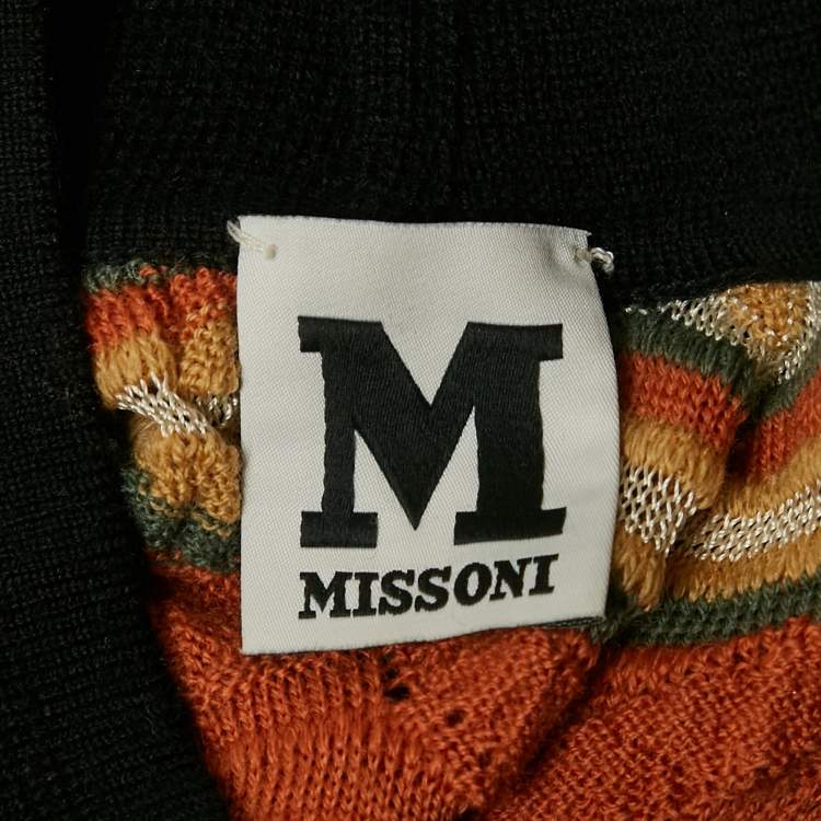 Pre Owned M Missoni Multicolor Chevron Knit Sleeveless Midi Dress M