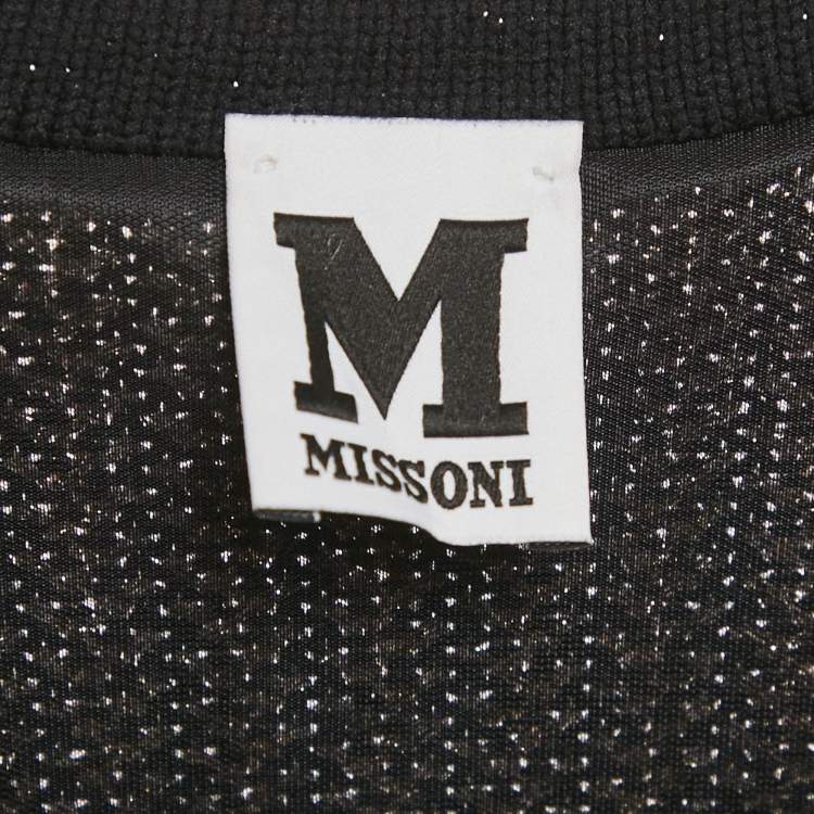 Pre Owned M Missoni Metallic/Black Lurex Knit Sleeveless Dress S