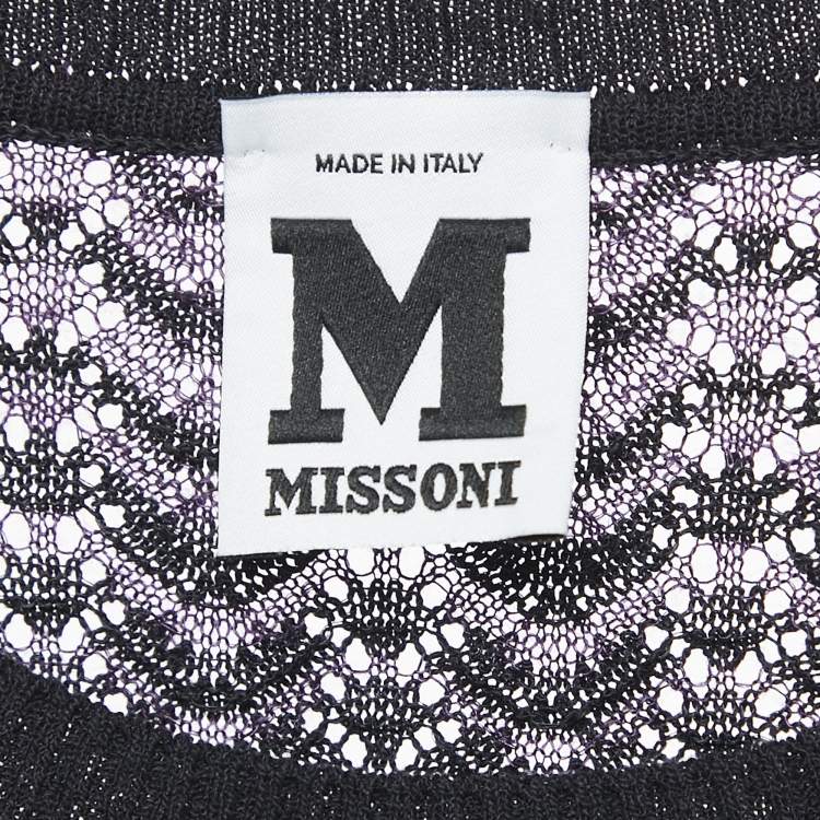 Pre Owned M Missoni Multicolor Wave Pattern Knit Long Sleeve Top S
