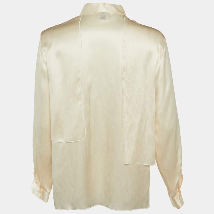 Pre Owned M Missoni Cream Silk Button Front Layered Shirt M