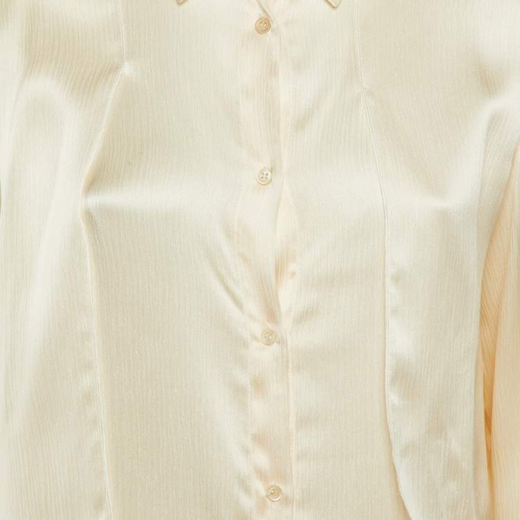 Pre Owned M Missoni Cream Silk Button Front Layered Shirt M