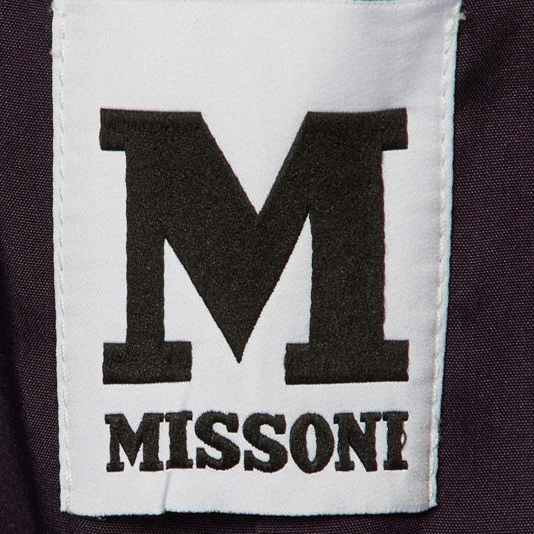 Pre Owned M Missoni Purple Printed Double Breasted Coat M