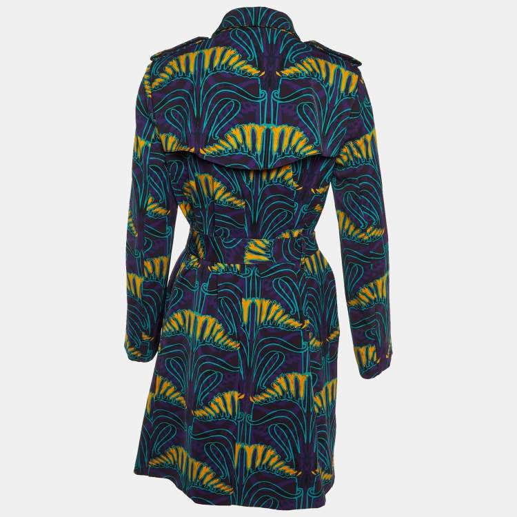 Pre Owned M Missoni Purple Printed Double Breasted Coat M