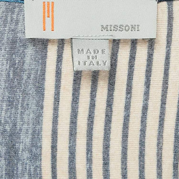 Pre Owned M Missoni Multicolor Printed Knit Wrap Top L