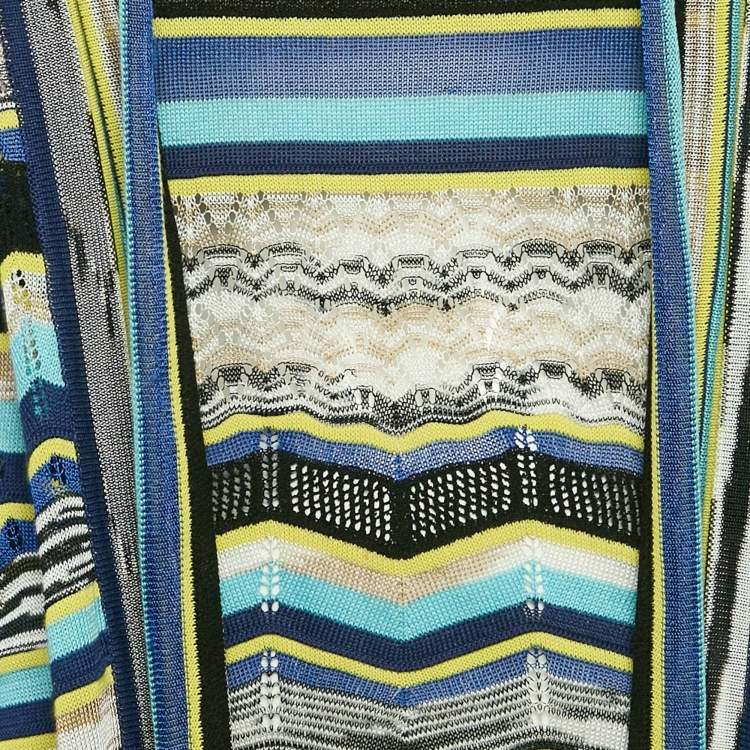 Pre Owned M Missoni Multicolor Knit Tank Top & Cardigan Set L
