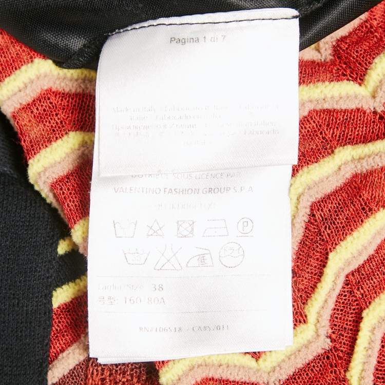 Pre Owned M Missoni Brown/Black Chevron Crochet Knit Maxi Dress S