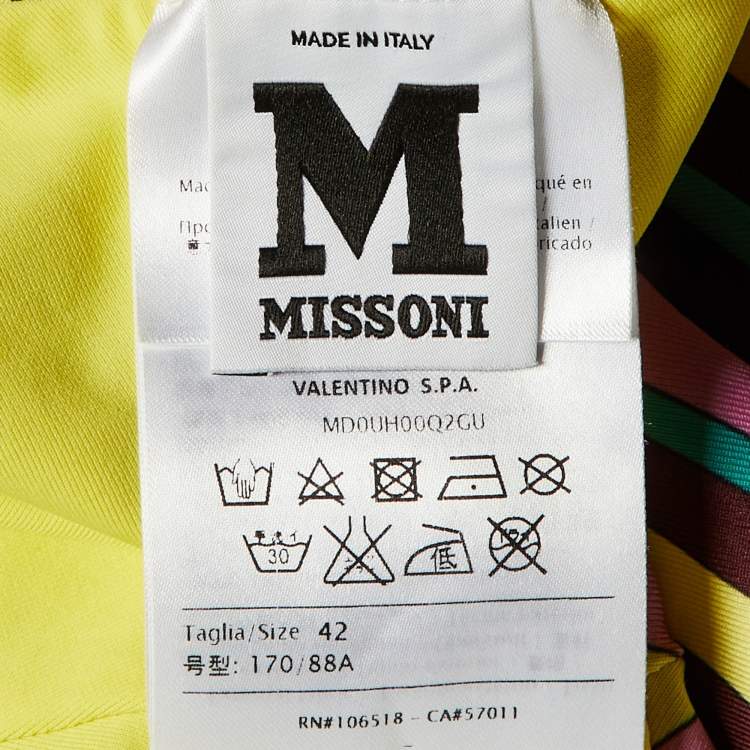 Pre Owned M Missoni Multicolor Zig Zag Print Jersey One Piece Swimsuit M