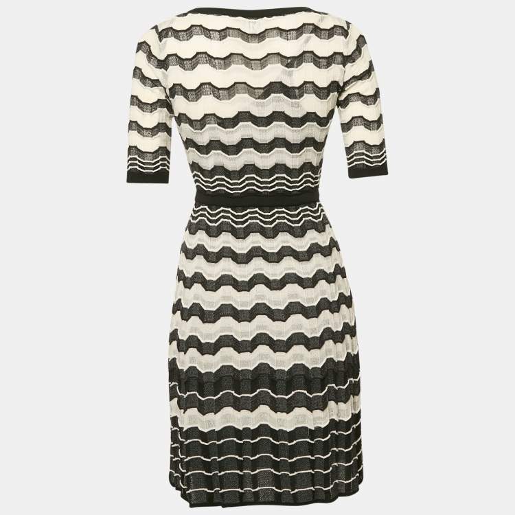 مملوكة مسبقًا M Missoni Black Patterned Knit Mini Dress S