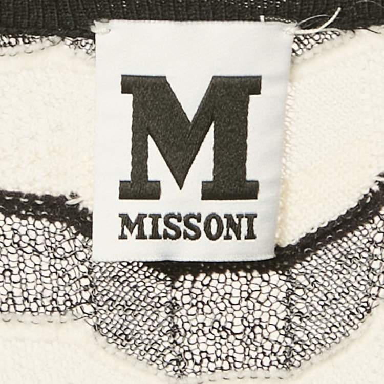 مملوكة مسبقًا M Missoni Black Patterned Knit Mini Dress S