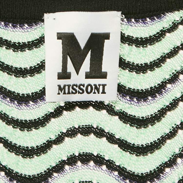Pre Owned M Missoni Multicolor Wave Pattern Knit Short Dress L