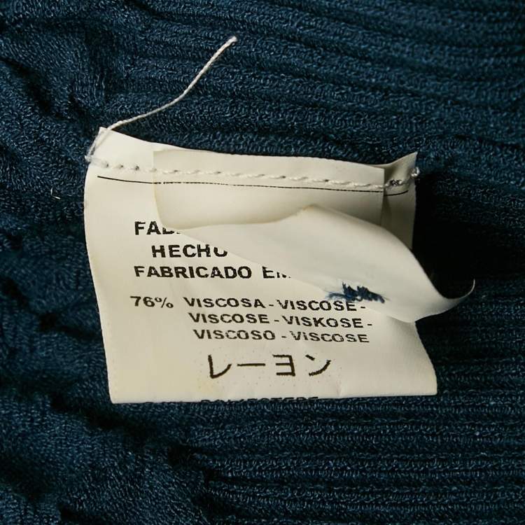 Pre Owned M Missoni Navy Blue Textured Knit Ribbon Detail Cardigan S