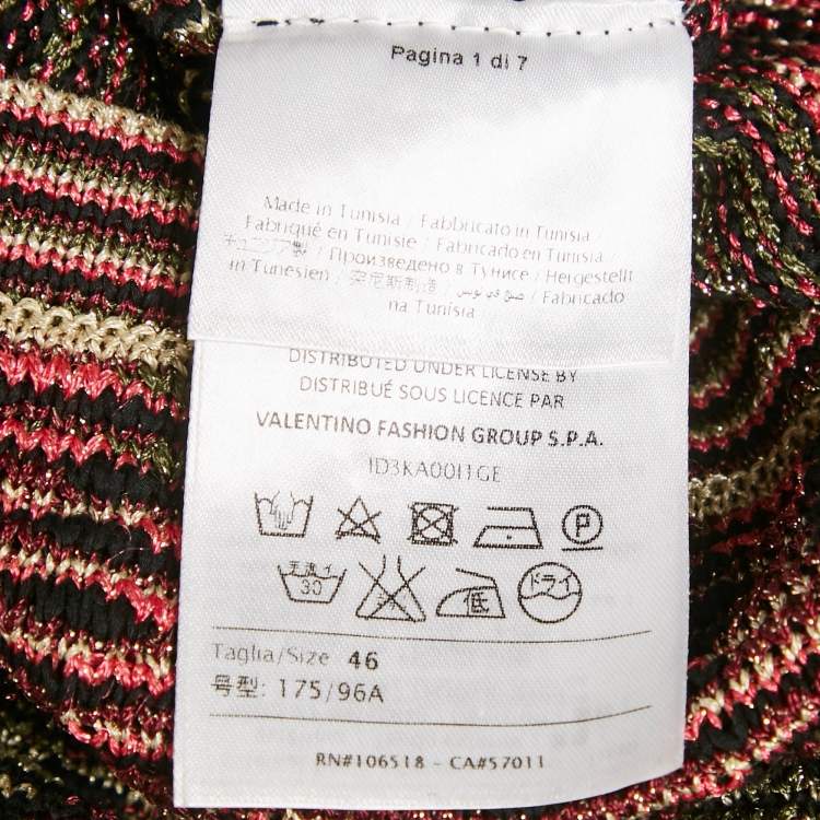 Pre Owned M Missoni Multicolor Lurex Knit Cardigan XL