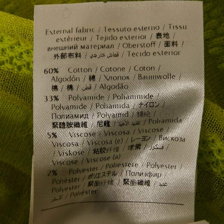 Pre Owned M Missoni Neon Green Knit Top S