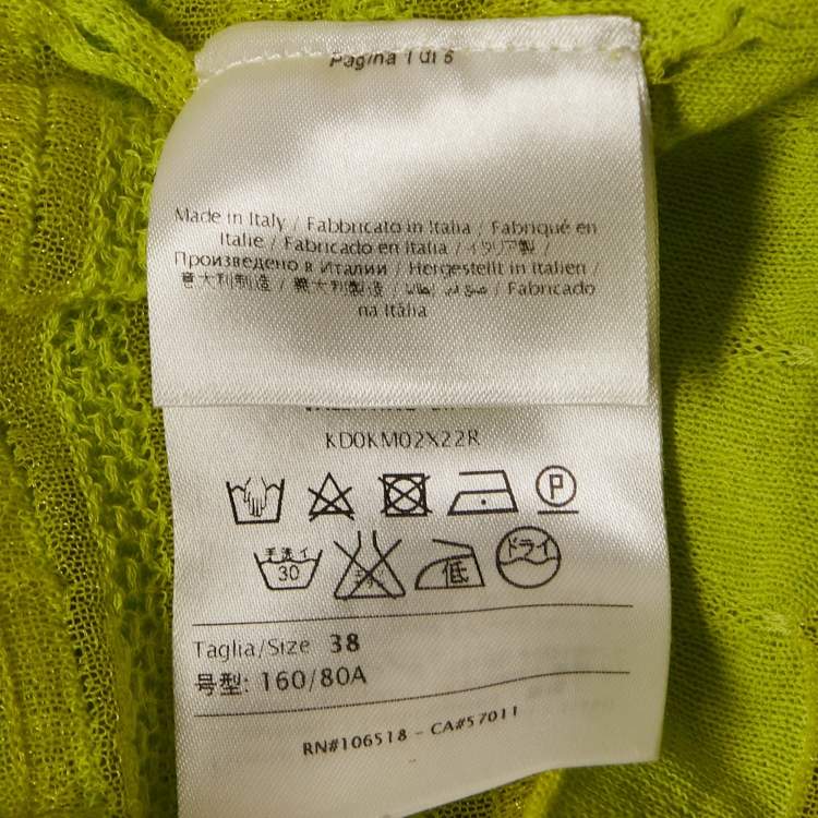 Pre Owned M Missoni Neon Green Knit Top S