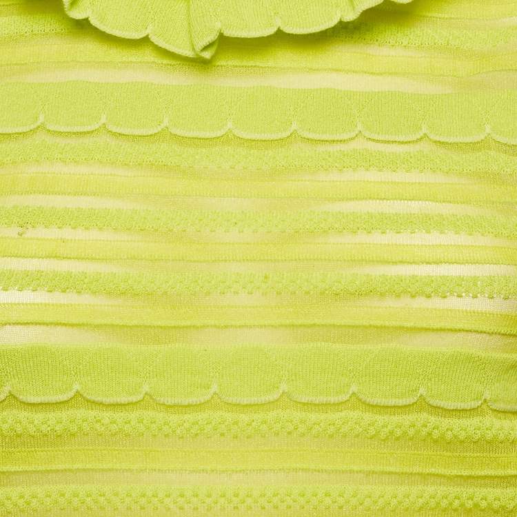 Pre Owned M Missoni Neon Green Knit Top S