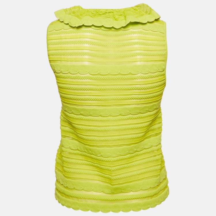 Pre Owned M Missoni Neon Green Knit Top S