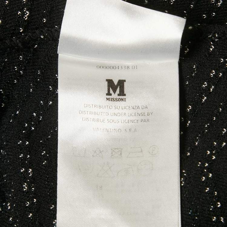 Pre Owned M Missoni Black Patterned Wool Knit Blazer S