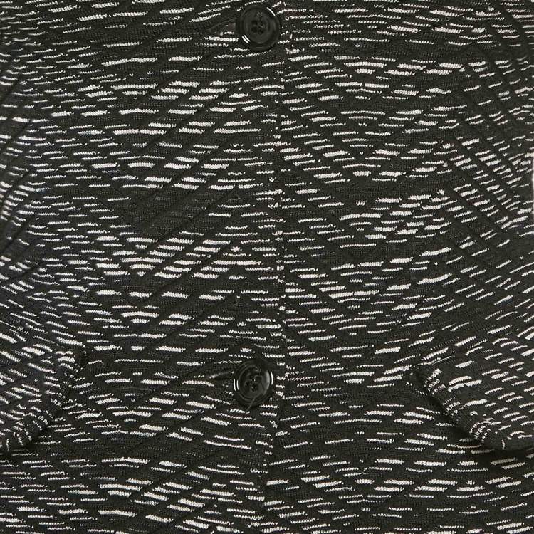 Pre Owned M Missoni Black Patterned Wool Knit Blazer S