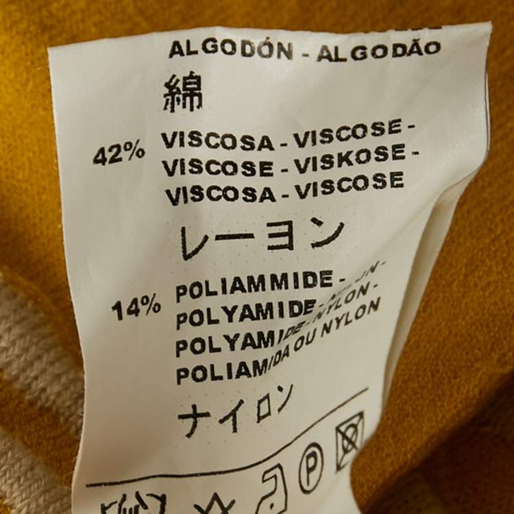 Pre Owned M Missoni Yellow Patterned Knit Short Sleeve Cardigan M