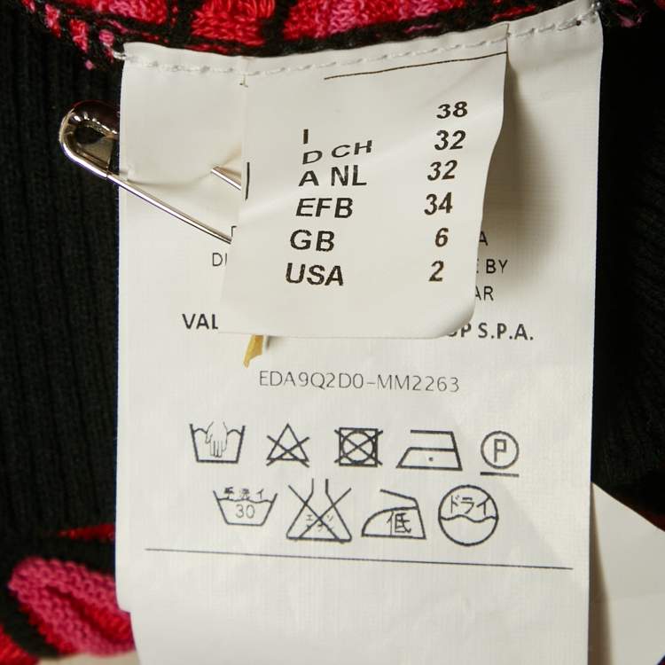 Pre Owned M MissonI Red Crochet Collar Patterned Knit Cardigan S