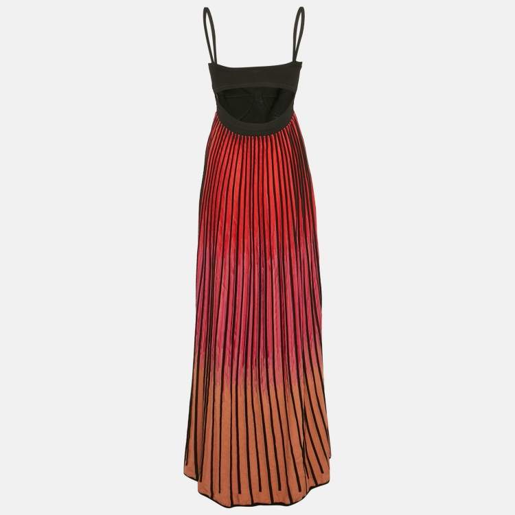 Pre Owned M Missoni Pink Ombre Knitted Maxi Dress M