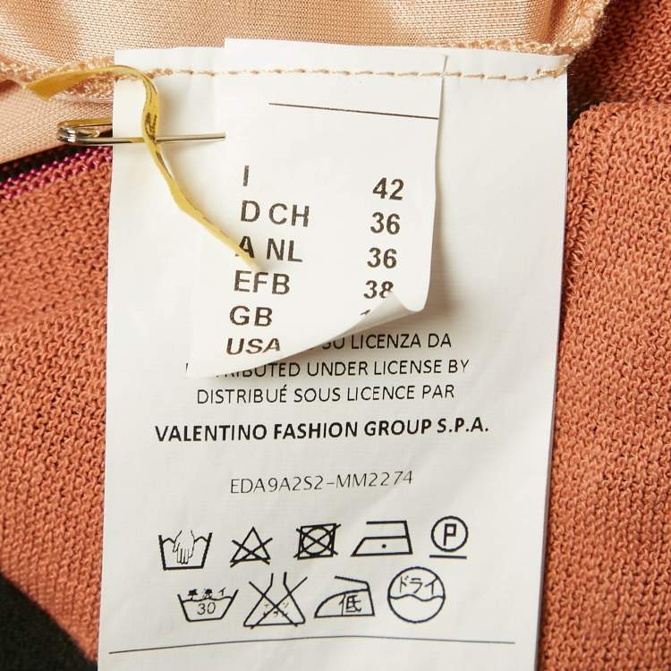 Pre Owned M Missoni Pink Ombre Knitted Maxi Dress M
