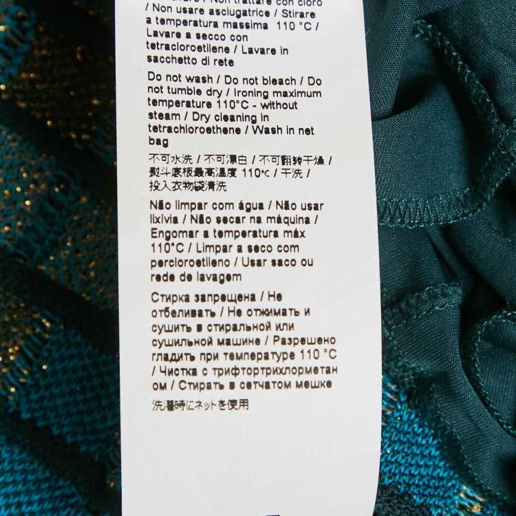 Pre Owned M Missoni Teal Blue Patterned Lurex Knit Mini Skirt M