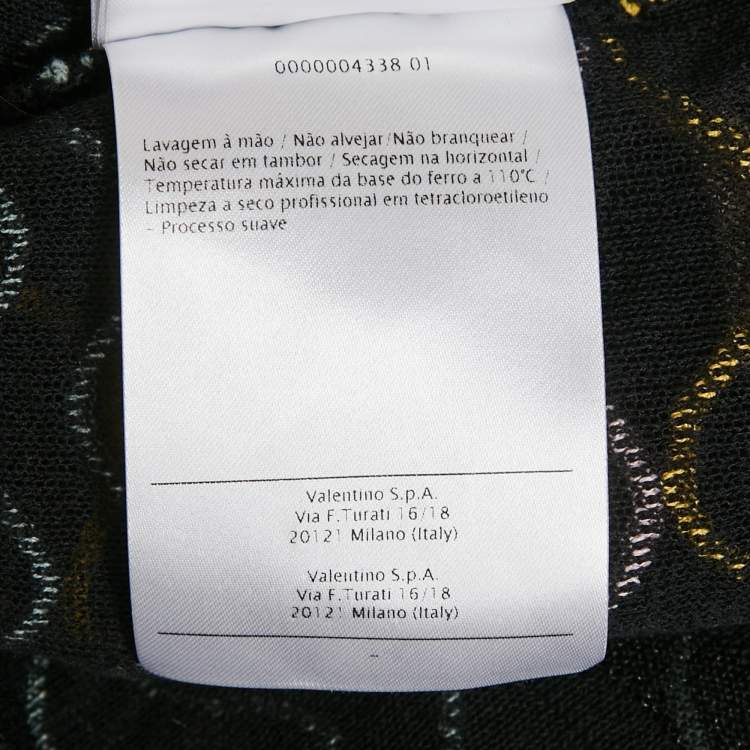 Pre Owned M Missoni Black Patterned Open Front Cardigan S